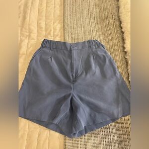 High Waist Blue Women's Trouser Shorts